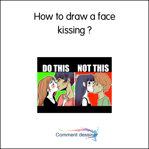 How to draw a face kissing